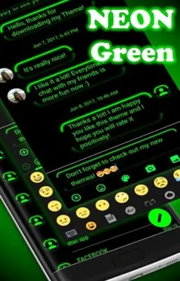 SMS Messages Neon Led Green android App screenshot 1