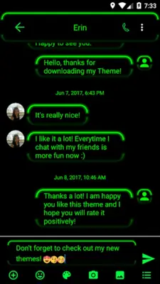 SMS Messages Neon Led Green android App screenshot 4