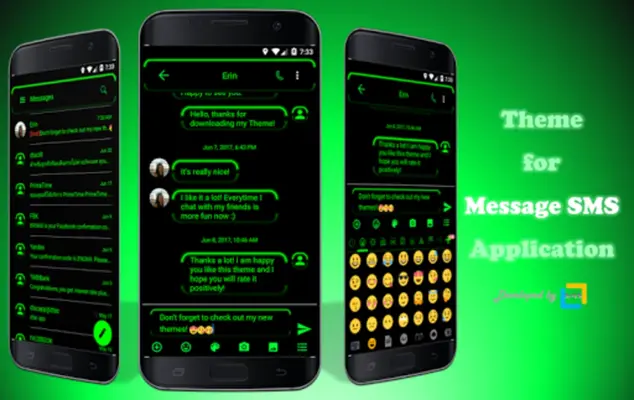 SMS Messages Neon Led Green android App screenshot 5